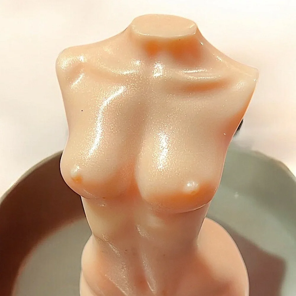 Vanilla sugar soap Torso WITH SHIMMER 4x2in 5oz Shea butter & coconut oil